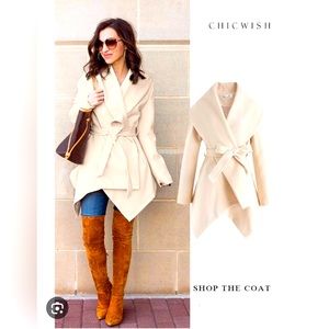ChicWish Prairie Robato wool coat in Cream. XSmall